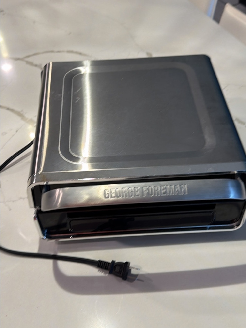George Foreman Compact Electric Grill - Stainless Steel Silver